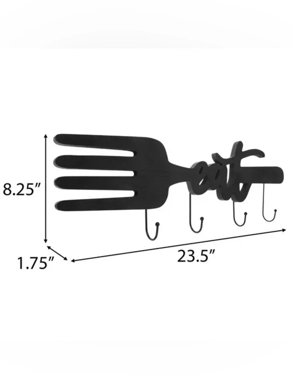 Eat Fork Wall Decor With Hooks